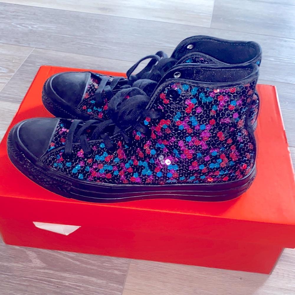 Sequin Converse Women Girls Size 7.5